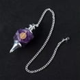 thumbnail image 1 of HOOUN Chakra Runes Pendulums Natural Crystal Hammer Quartz Pendant Reiki Yoga Amulet-Amethyst (#2), 1 of 2