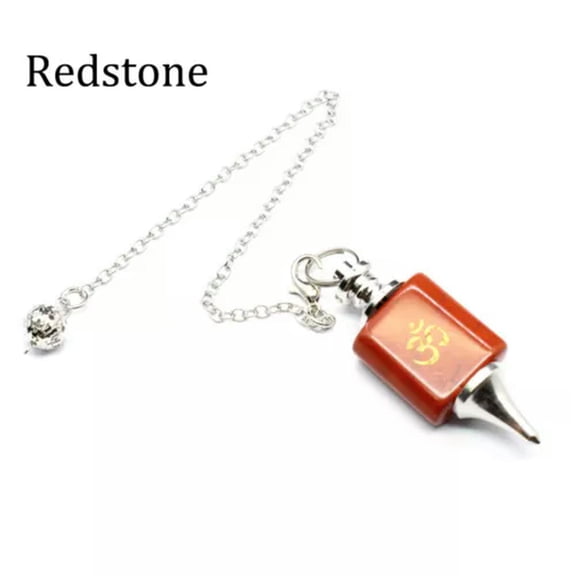 HOOUN Natural Crystal Chakra Runes Pendulums Quartz Amulet Pendant Hammer Yoga Reiki-Redstone