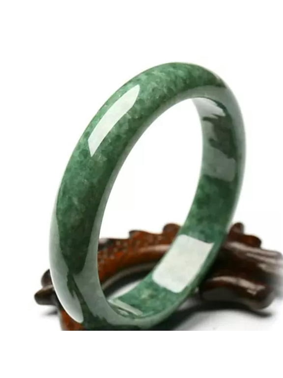 Chinese Beautiful Genuine Natural Green Jade Gems Bangle Beauty Bracelet-57-58