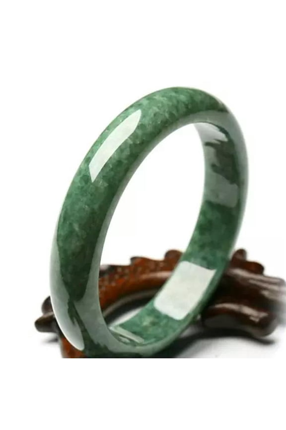Chinese Beautiful Genuine Natural Green Jade Gems Bangle Beauty Bracelet-61-62