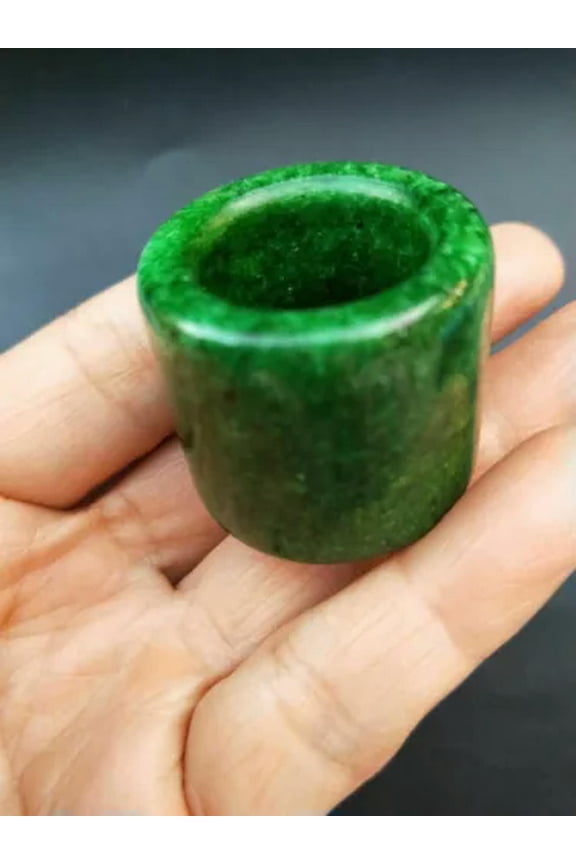 Chinese Crafts Collection Jade Archer Thumb Ring Rare Ring
