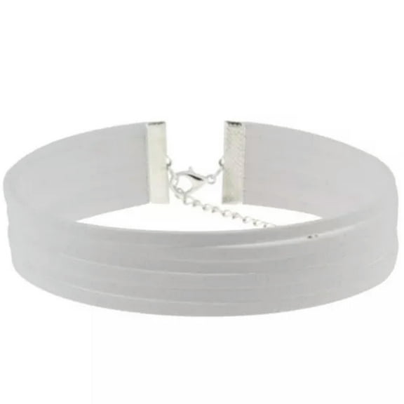 HOOUN Choker Necklace Black Velvet Classic Chain Collar Women Dress Jewelry US Sell-white