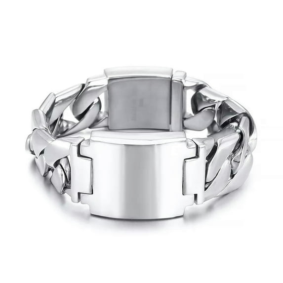 HOOUN Chunky Gothic Cuban Curb Chain Bracelet Stainless Steel Mens Jewelry 24mm 9.2''
