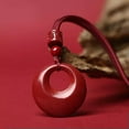 thumbnail image 1 of HOOUN Cinnabar Necklace Pendant Coin Lucky Jewelry Talisman Amulet Jewelry for Men-with Wine Red Rope, 1 of 8