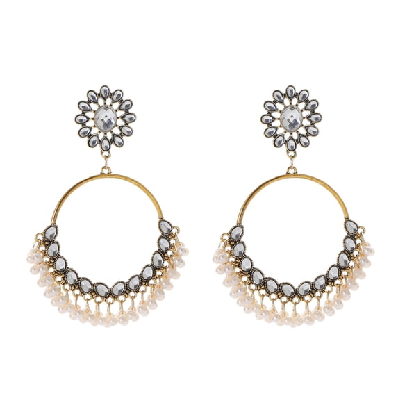 HOOUN Classic Crystal Flower Earrings Pendientes Women Wedding Indian Jewelry Earrings-1#