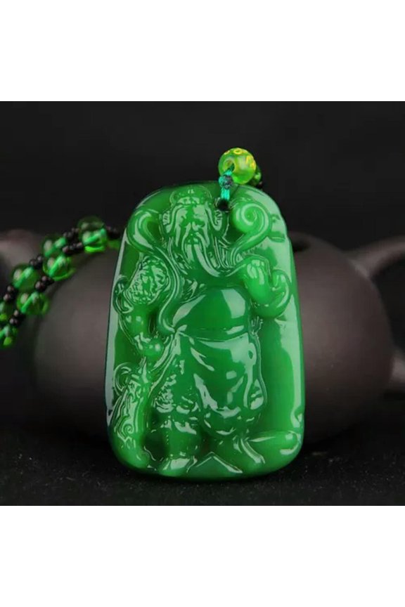 Classic Natural Chinese Agate Pendant Jade Necklace Blessing Lucky Amulet Gifts-A8