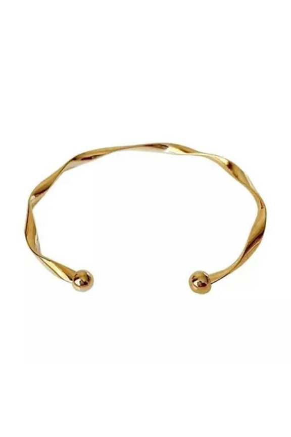 Classic Premium Retro Style Twisted Twist Metal Bracelet for Women Adjustable@-1