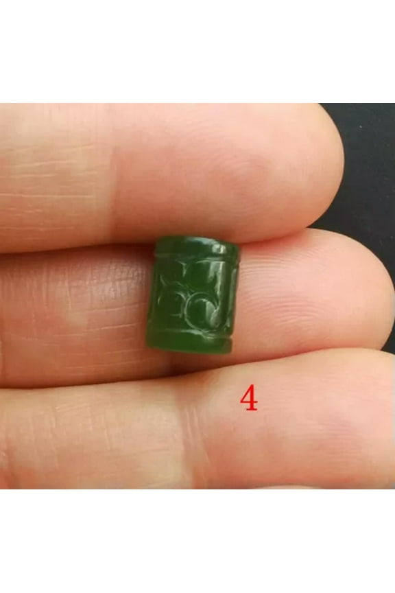 Clover,flower,Good lucky Natural Green Nephrite Jade stone pendants,drop,beads-4 cylinder