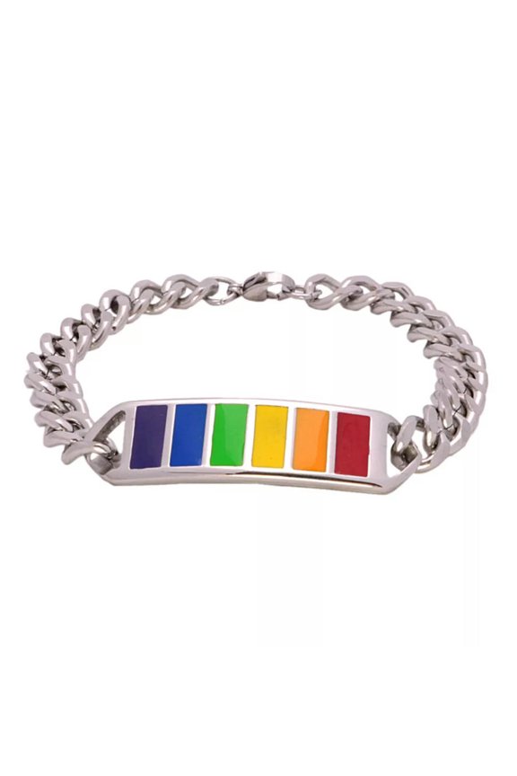 Colored Wristbands Rainbow Bracelet Titanium Steel Simple Miss Man