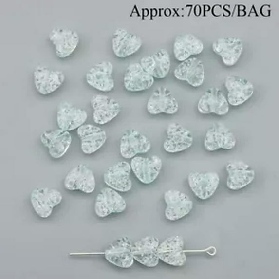 HOOUN Colorful Heart Loose Acrylic Beads Popping Crack Beads for DIY Jewelry Making-light green