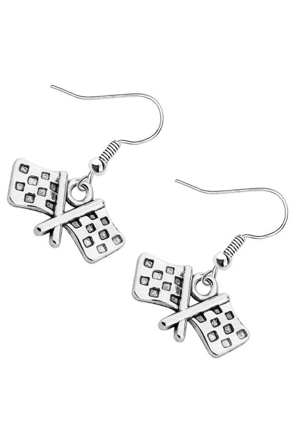 Competition Earrings Racing Flag Easy to Wear Good Workmanship Miss