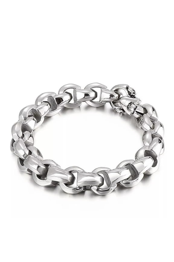 Cool 316L Stainless Steel Solid Link Chain Bracelet Bangle For Mens 12MM 8.26''