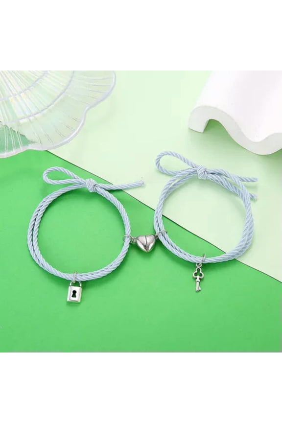 Couple Bracelet Fashion Bracelet Rope Fashion Key Lock Lock Rubber Band -3