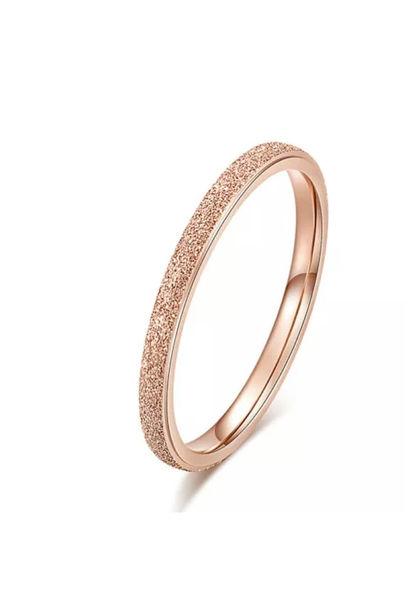 Couple Ring Engagement Finger Decor Frosted Classic Style Creative Simple Ring /-thin rose gold-9