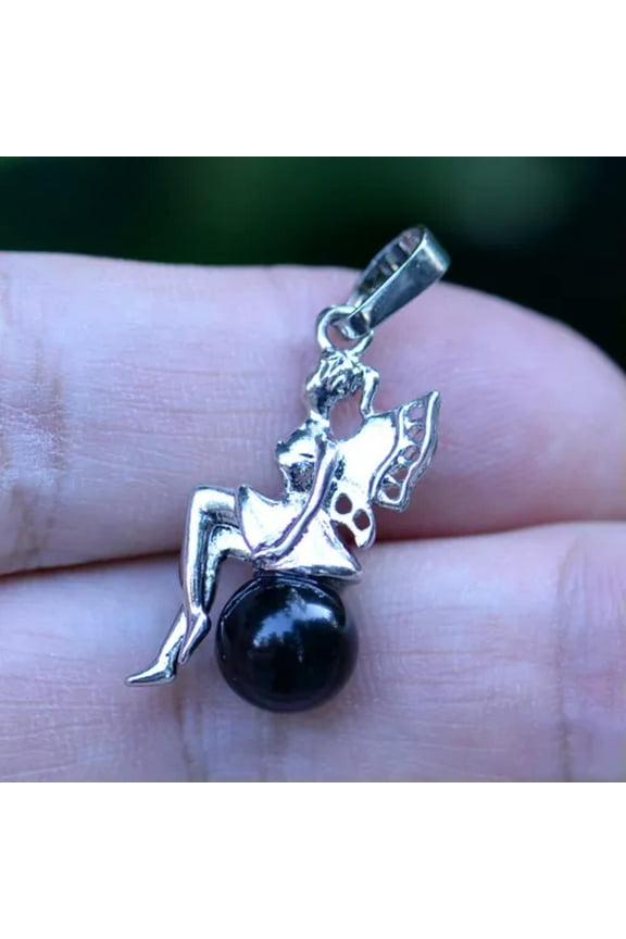 Crystal Beads Quartz Stone Pendant Chakra Smart Magic Fairy Reiki Healing Amulet-Black Onyx