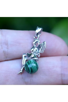 Crystal Beads Quartz Stone Pendant Chakra Smart Magic Fairy Reiki Healing Amulet-Malachite