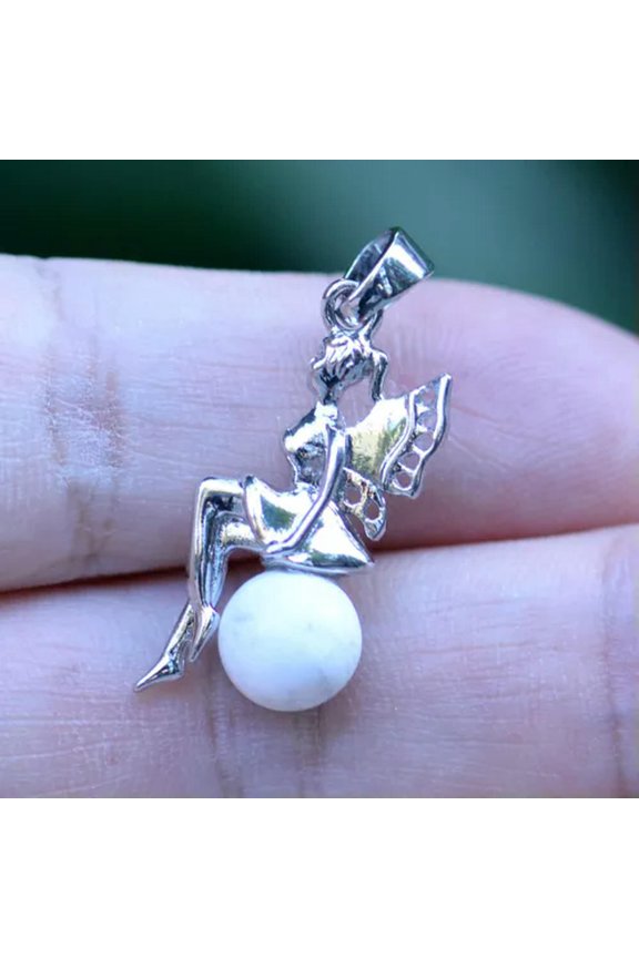 Crystal Beads Quartz Stone Pendant Chakra Smart Magic Fairy Reiki Healing Amulet-White Turquoise