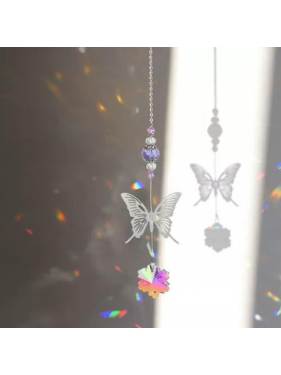 Crystal Butterfly Suncatcher Hanging Prism Sun Catcher Pendant Window Decoration-#6
