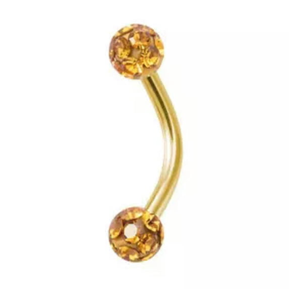 HOOUN Curved Barbell Eyebrow Piercing Nails Body Jewelry Stainless Steel Eyebrow Ring-Gold