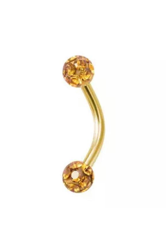 Curved Barbell Eyebrow Piercing Nails Body Jewelry Stainless Steel Eyebrow Ring-Gold