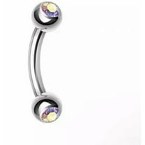 HOOUN Curved Barbell Eyebrow Piercing Nails Body Jewelry Stainless Steel Eyebrow Ring-Mixcolor