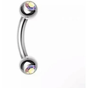 HOOUN Curved Barbell Eyebrow Piercing Nails Body Jewelry Stainless Steel Eyebrow Ring-Mixcolor
