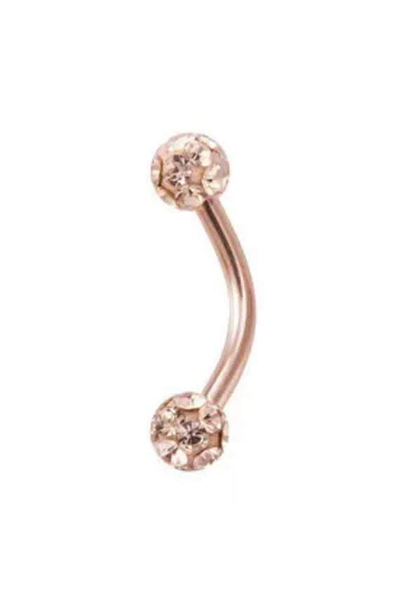 Curved Barbell Eyebrow Piercing Nails Body Jewelry Stainless Steel Eyebrow Ring-Rose Gold