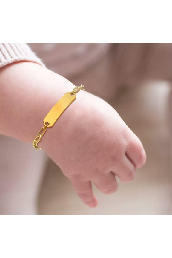 Cute Children's Chain Smooth ID Bracelets Stainless Steel DIY Bracelet For Baby