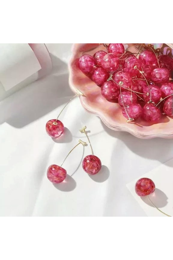 Cute Sweet Red Cherry Earrings Fruit Simulation Ear Drop Stud Women Jewlery Gift