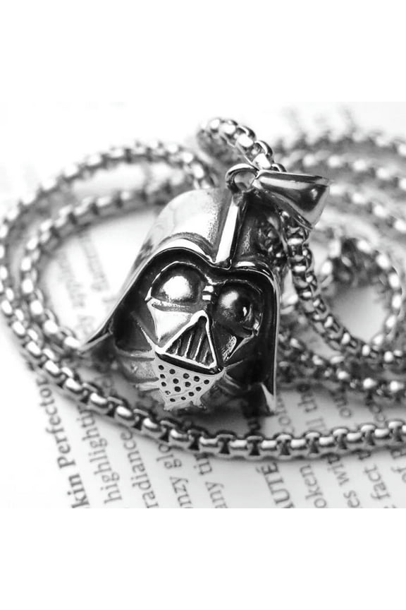 Darth Vader Helmet Necklace Pendant Stainless Steel Black Warrior Chain Necklace