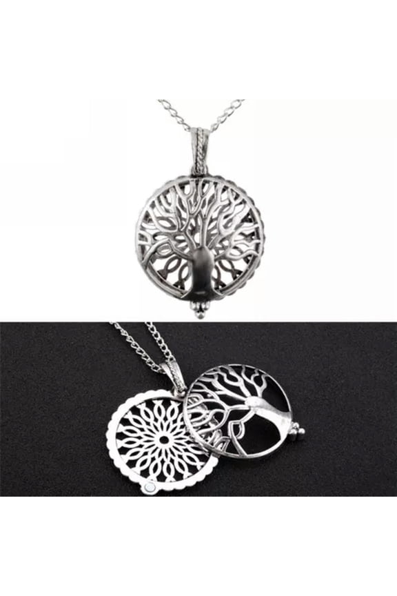 Diffuser Locket Aromatherapy Essential Oil Perfume magnetic Pendant Necklace-Tree 2