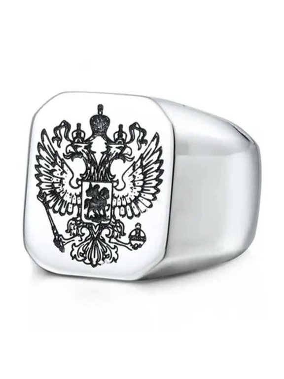 Double Headed Eagle Empire Ring Stainless Steel Vintage Men's Byzantine Ring-8