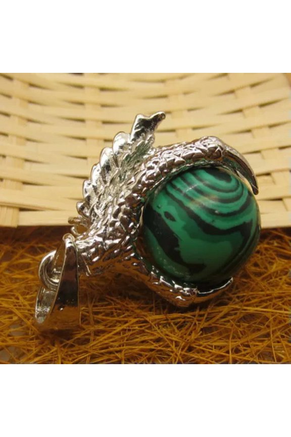 Dragon Claw Ball Natural Pendant Gemstone Chakra Healing Necklaces Beads Reiki-Malachite