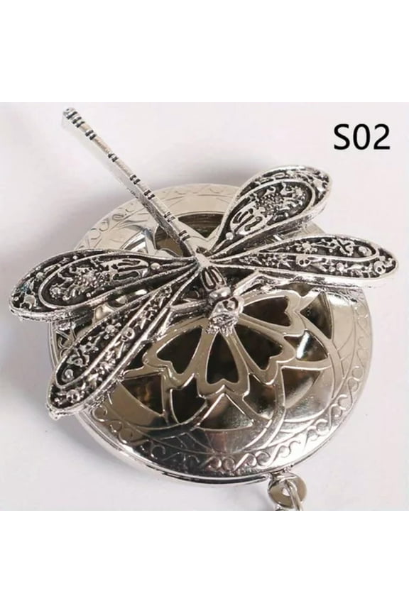 Dragonfly Essential Oil Pendant Necklace For Women Gift Vintage Dragonfly Locket-02#Dragonfly Essential Oil Nec...