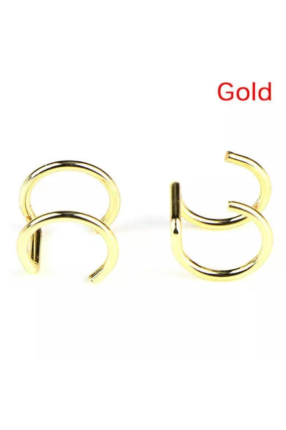 Ear Cuff Helix Cartilage Ear Ring Fake Clip On Cuff Wrap Upper Closure Ring H:yq-Gold