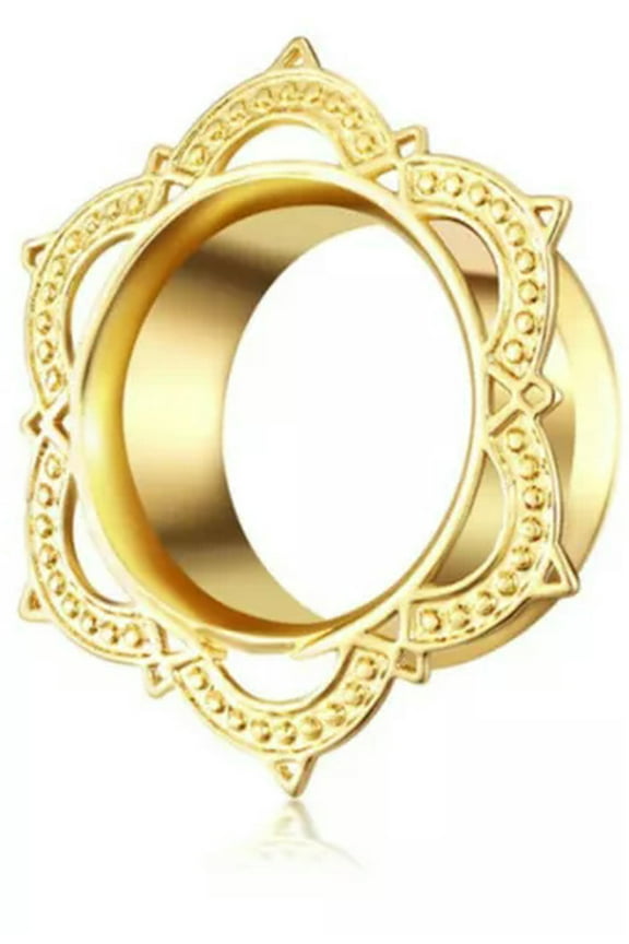 Ear Gauges Plugs Dangle Flesh Tunnels Stretching Jewellery Fashion Gold Gift-6 mm