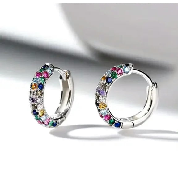 HOOUN Earring Set Mini Round Silver Plate Fashion Hoop Jewelry Luxury Women Trendy New