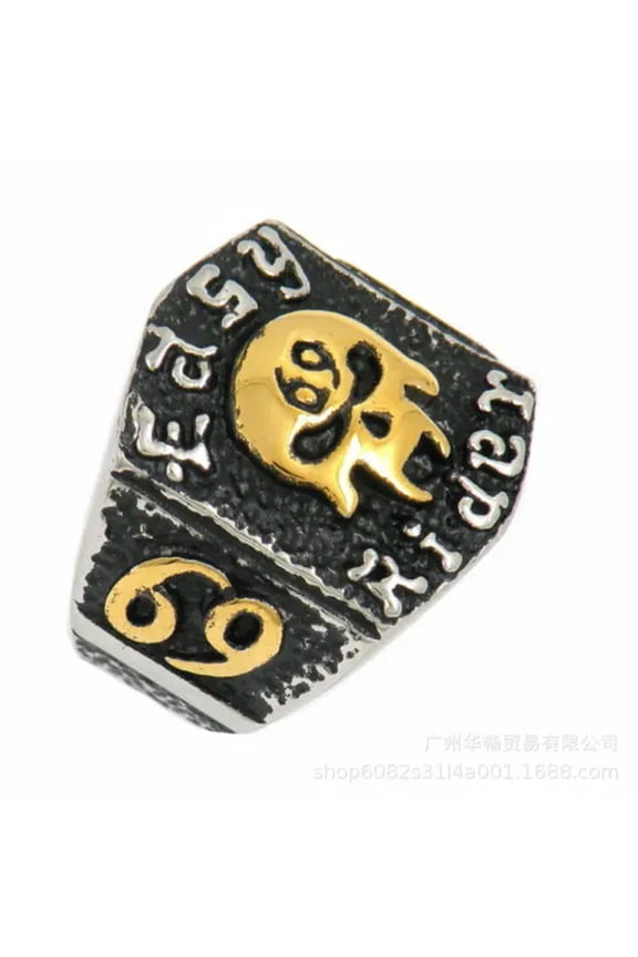 Easy Rider Skull Ring Stainless Steel Gothic Men's Skull Punk Ring Silver Gold-7