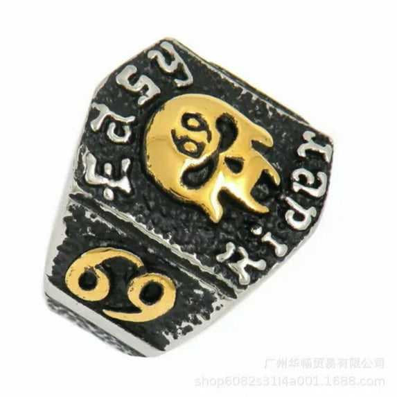 HOOUN Easy Rider Skull Ring Stainless Steel Gothic Men's Skull Punk Ring Silver Gold-7