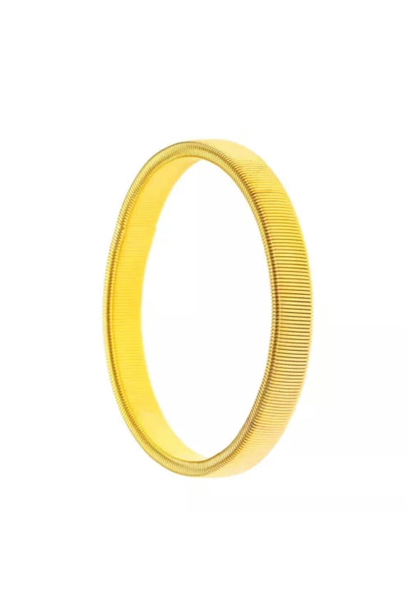 Elastic Metal Bartender Men Durable Arm Band Sleeve Cuff Spring Bracelet Gift-Gold