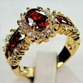 thumbnail image 1 of HOOUN Elegant 925 Silver Filled Ring Women Cubic Zircon Wedding Jewelry Size 5-11-Gold #1-8, 1 of 5