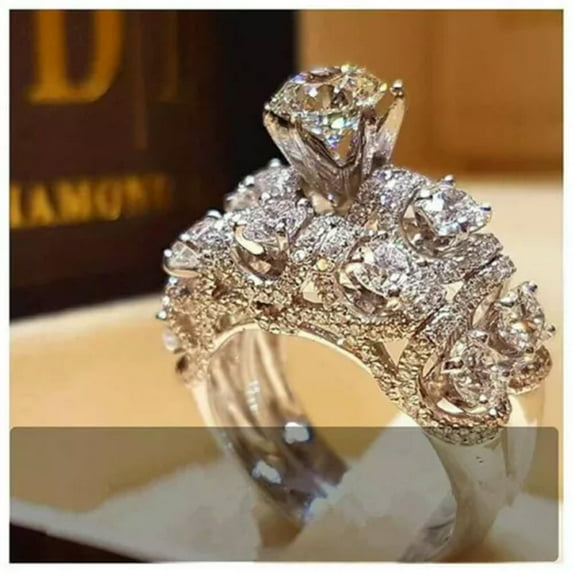 HOOUN Elegant Ring Women 925 Silver,Rose Gold,Gold jewelry Ring Size 6-12-10-#8