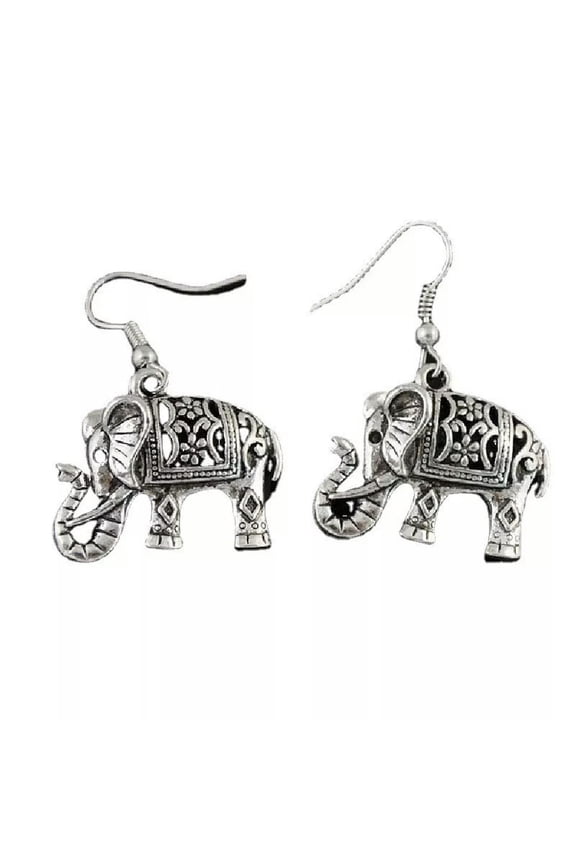 Elephant Earrings Silver Tone Dangle / Drop Stud Jewelry Gift Wholesale