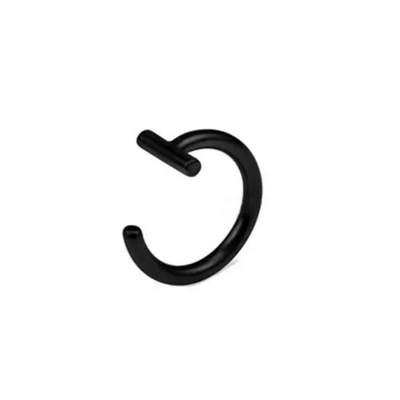 HOOUN Fake Piercing Fashion C Lip Ring Septum Labret Titanium Steel Simple Jewelry-Black-S