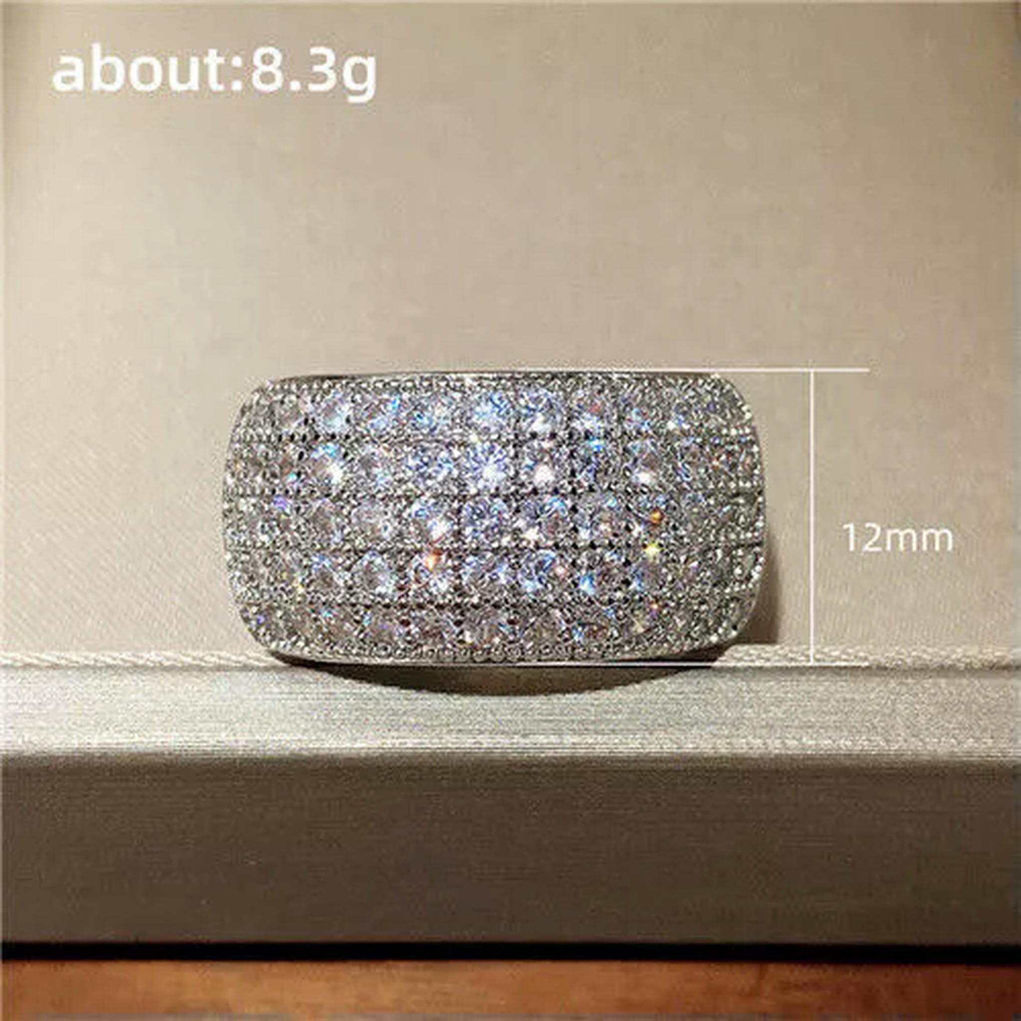 HOOUN Fashion 925 Silver Cubic Zirconia Women Rings Wedding Jewelry ...