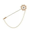 thumbnail image 1 of HOOUN Fashion Anchor Crown Gold Collar Suit Shirt Shinny Pearl Neck Pin Brooch Gift, 1 of 4