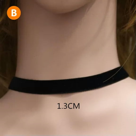 HOOUN Fashion Black Velvet Choker Necklace Ribbon For Goth Women's Neck Chain Sexy-_-B