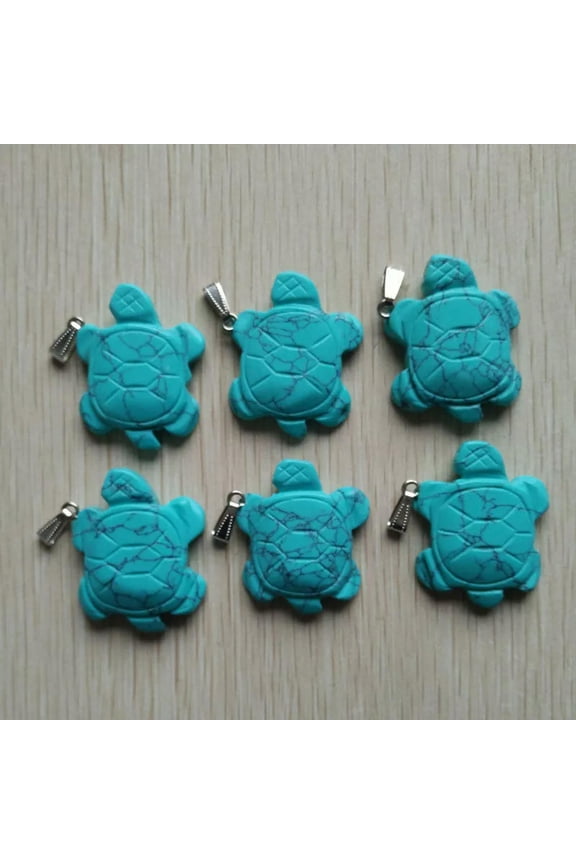 Fashion Blue Turquoise Carved Turtle Shape Charms Pendants 12pcs/lot Wholesale