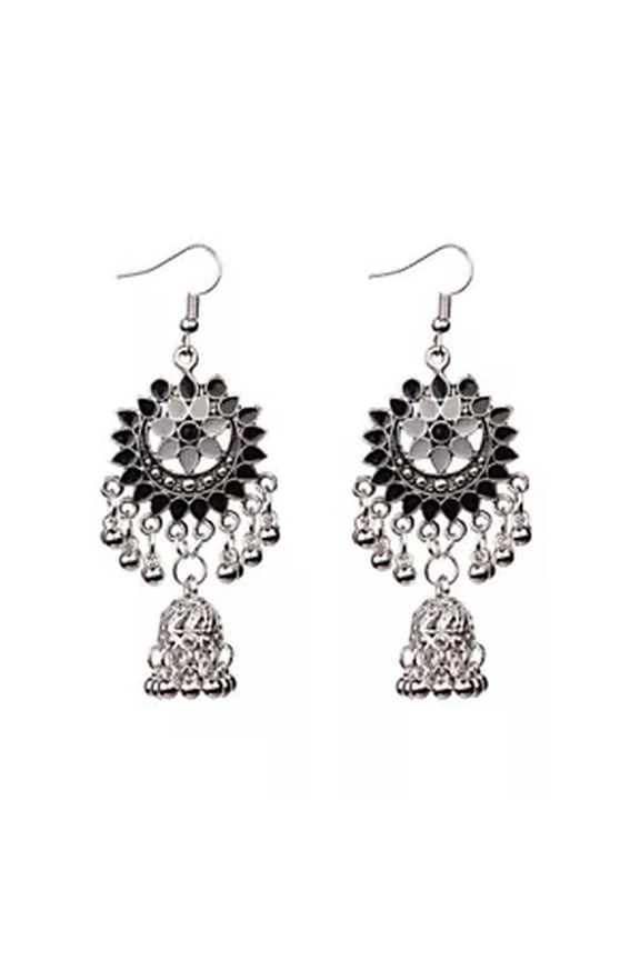 Fashion Bohemian Silver Gold jhumka Ethnic Earrings Bollywood Indian Jewelry-9#