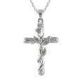 thumbnail image 1 of HOOUN Fashion Cross Silver Chain Necklace Pendant Men/Women Rose Flower Jewelry-Silver, 1 of 8